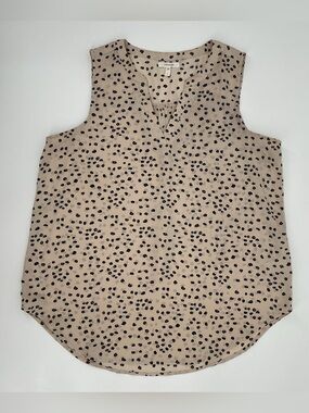 Maurices Beige Sleeveless Animal-Print V-Neck Tank Top